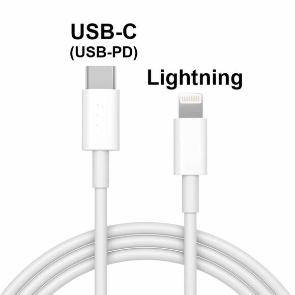 White USB C to Lightning Cable Cord - Picture 3 of 6